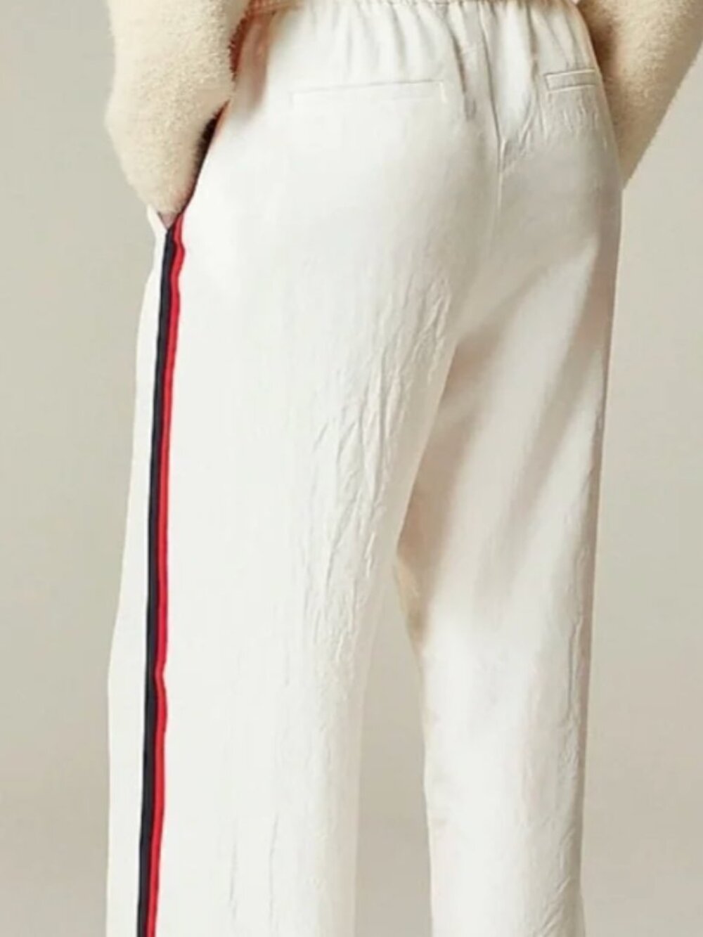 NWT J.Crew Stratus Pants Side-Stripe Ivory Pull-On Pant Size 4 - Picture 9 of 14